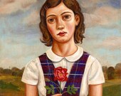 girl with plaid jumper