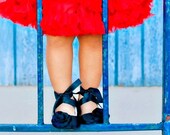 Custom Boutique...Ebony Satin Special Occasion...Floral motif... Toddler shoes