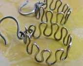 ZIGZAGS sterling silver wire earrings antiqued polished handworked
