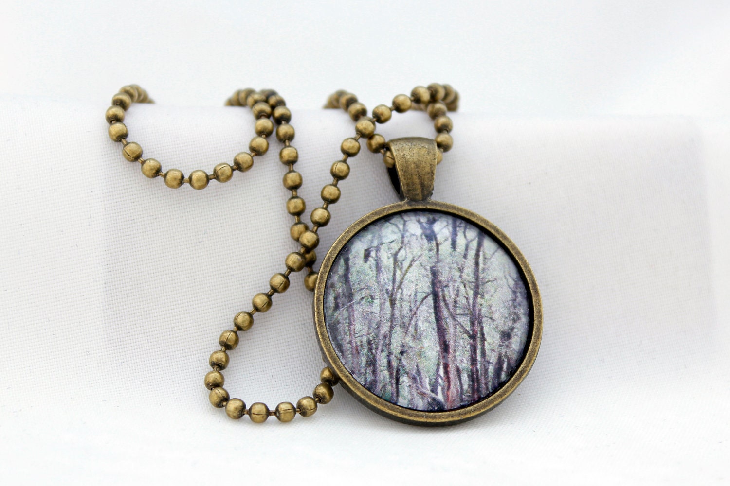 In The Woods Pendant, Antiqued Brass, Photography, Necklace, Photo Jewelry