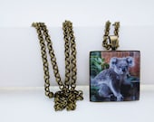 Koala Necklace, Antiqued Bronze, Photography, Photo Jewelry, Australian Animal