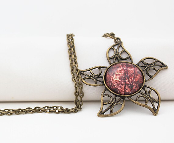 Sunrise Through The Trees, Vintage Bronze, Photography, Photo Jewelry, Nature Photography