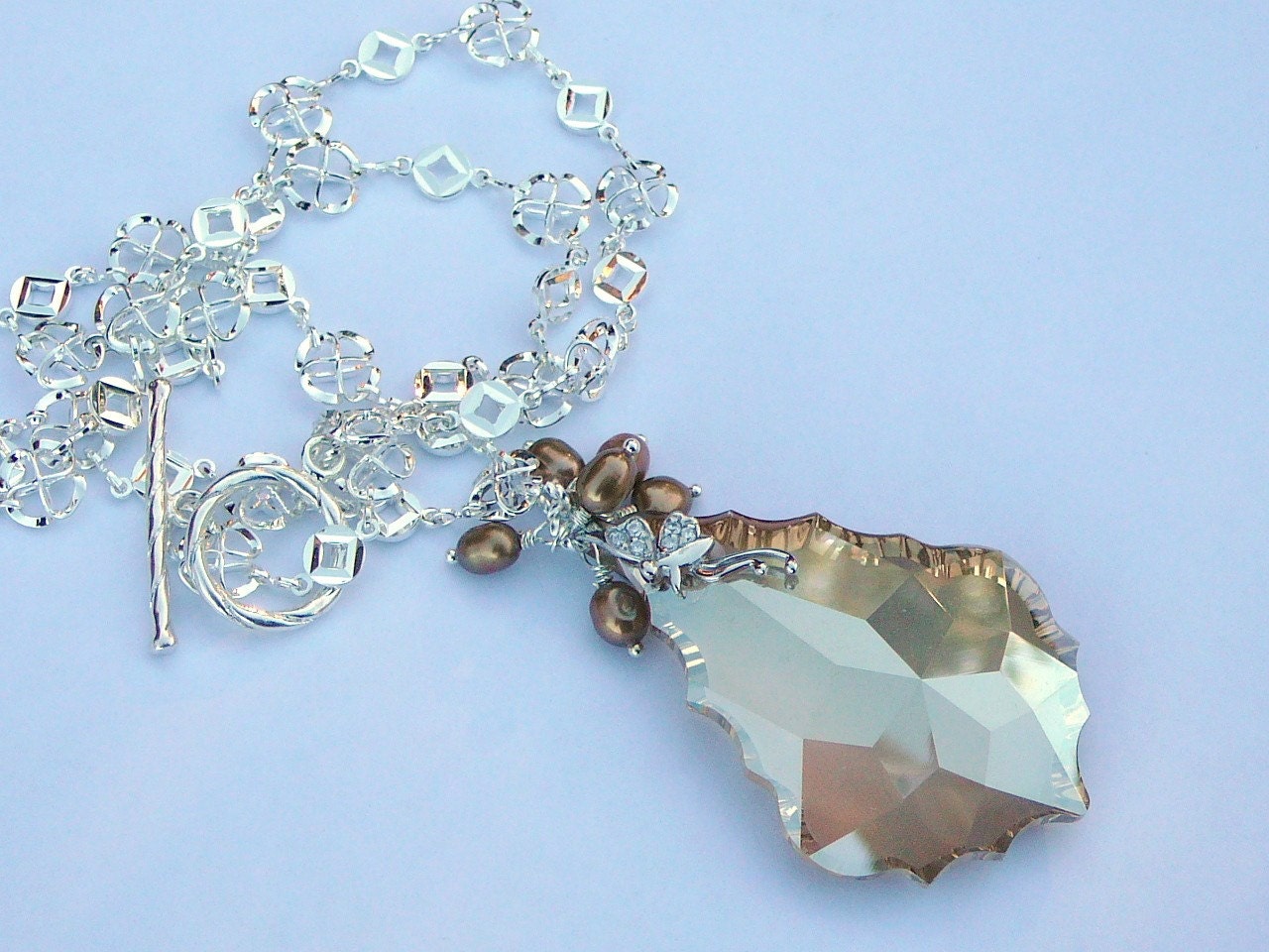 Golden Large Swarovski Crystal Necklace