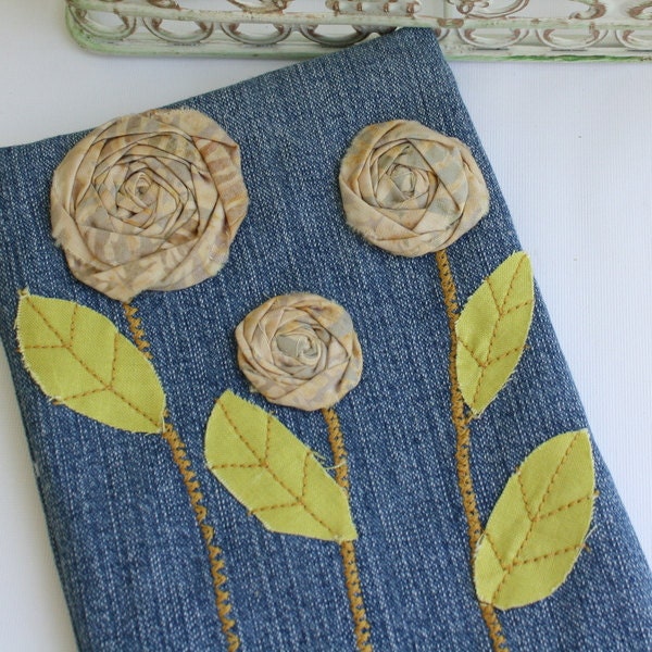 Kindle 3 Sleeve, Kindle Fire  MOJAVE, Padded Holder Ebook Cover,Repurposed Jeans