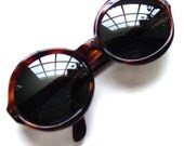 Mod 60s Big Round Eyeglasses Frames, GWO Scorpio Made in France, Brown Plastic Prescription Sunglasses