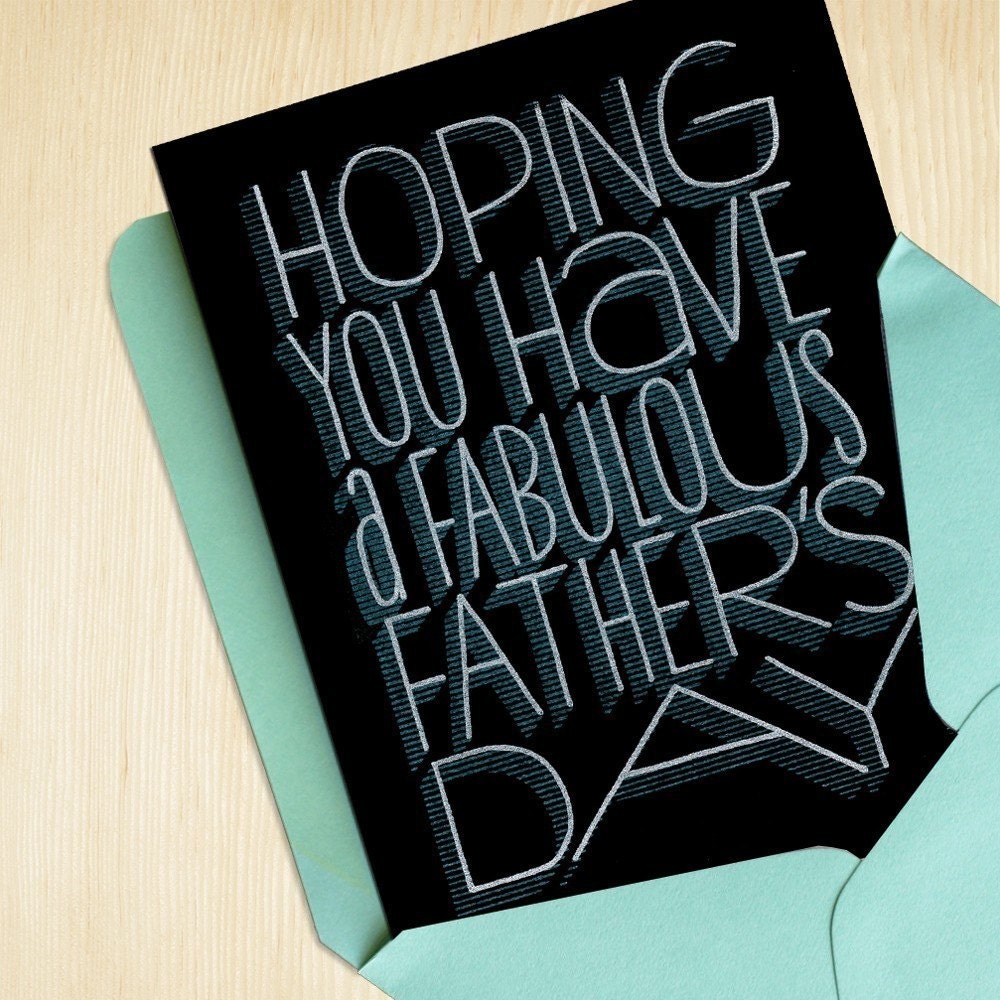 Hand-printed Father's Day Card -- Fabulous