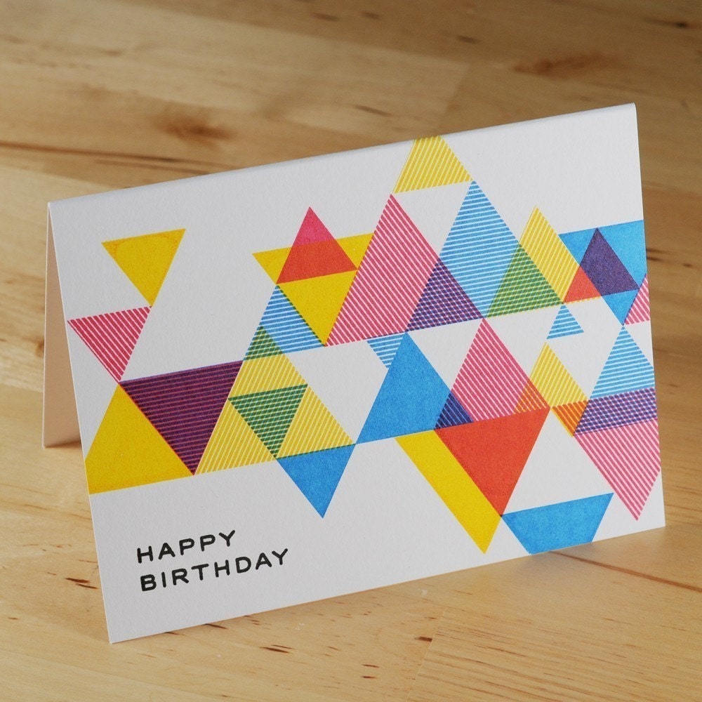 Hand-printed Birthday Card