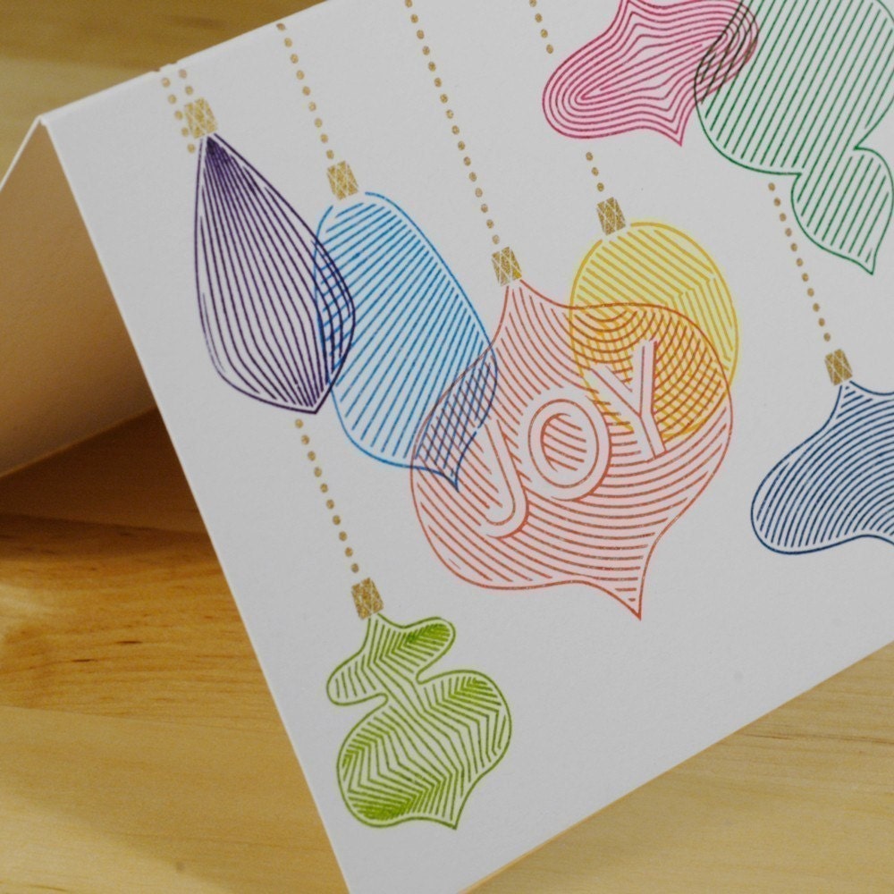 Holiday Card -- Joy Ornaments