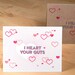 Valentine card -- I Heart Your Guts -- Hand-printined on chipboard