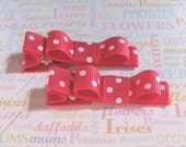 LiliBug Hot Pink Polka Dot Tuxedo Hair Bow Set