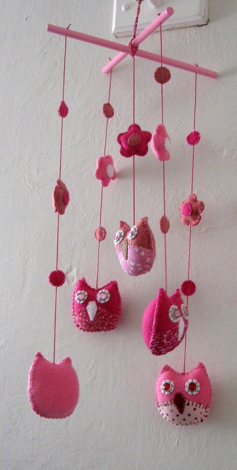 Pretty in Pink - Made to Order Owl Mobile