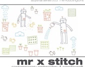 The Robotingtons Sewing Embroidery Pattern - Mr X Stitch & Ladysnail
