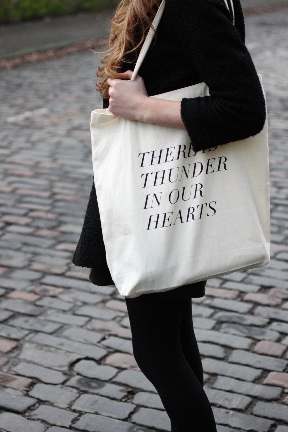 thunder in our hearts tote in fluro pink