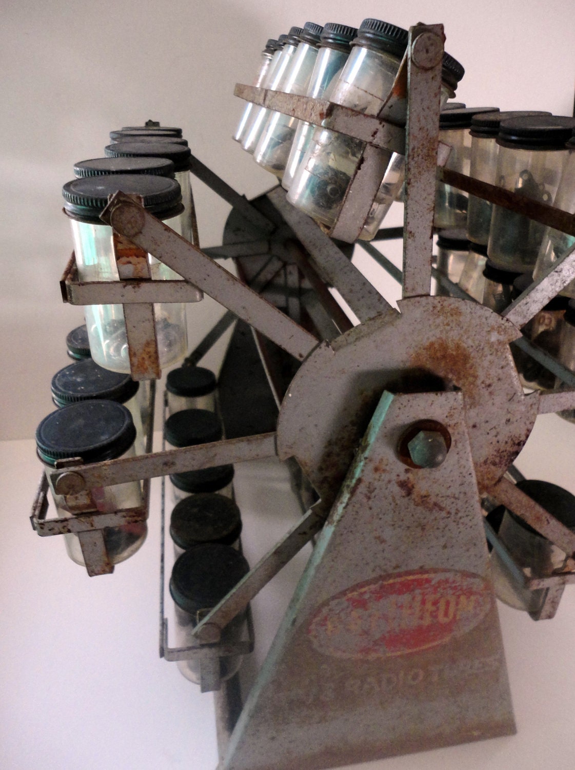 Reserved for Tonya Vintage Store Display Rotating Carousel Raytheon TV and Radio Tubes 1950s