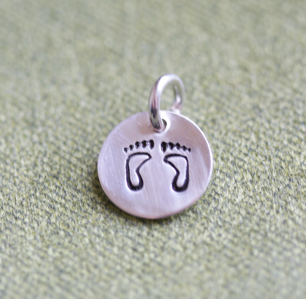 Tiny Sterling Silver Accent Charm - Baby Feet