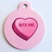 Bite Me Heart Pet ID Tag- Aluminum- As featured in Modern Dog- MEDIUM Size