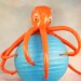 Vinyl Plush Octopus Large 3ft Orange crush READY to ship