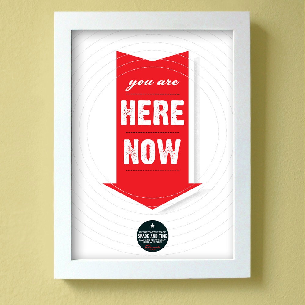 you are here now - large size - carnival red