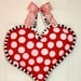Hand Painted Valentine's Burlap Heart Door Hanger Decoration HUGE 2 ft x 21"