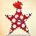 Patriotic Fourth of July Memorial Day Star Burlap Door Hanger Decoration HUGE 2 ft  - Military Summer Polka Dots