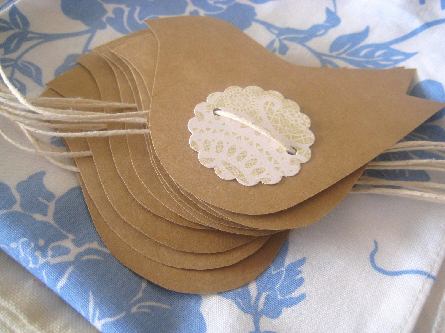 Table Setting Birds Wedding Engagement Baby shower Birthday Lunch Dinner Napkin Holder Tabe place cards BIRDS Kraft  Elegant setting
