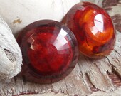 Vintage Mad Men Earrings Rockabilly Tortishell Lucite Clip Back