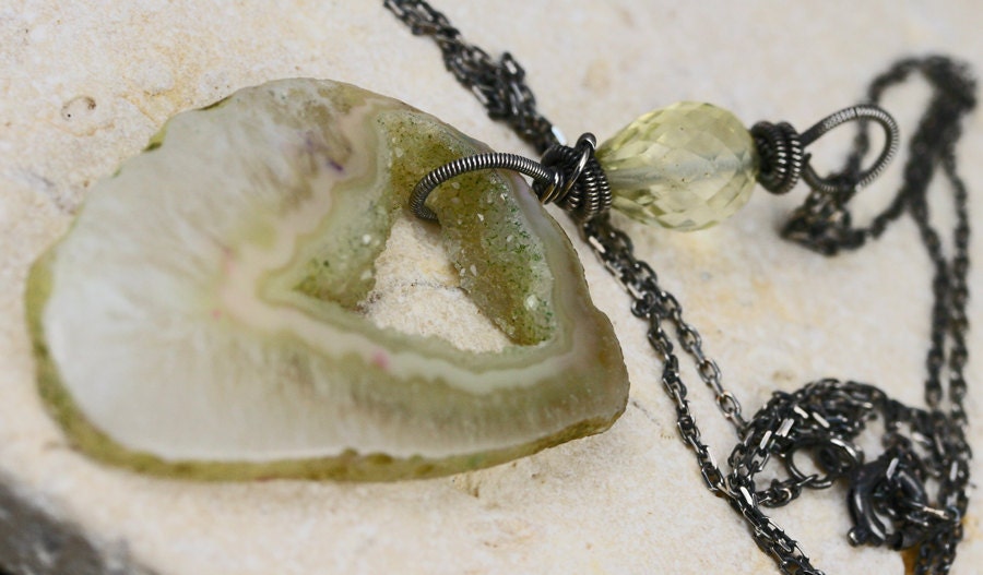 MONTHLY SPECIAL - Druzy Necklace - The Lemon Spritzer