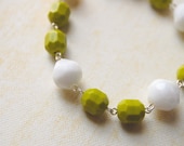 Green and White. Limon. Bracelet