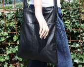 Recycled leather flatbag, eco leather