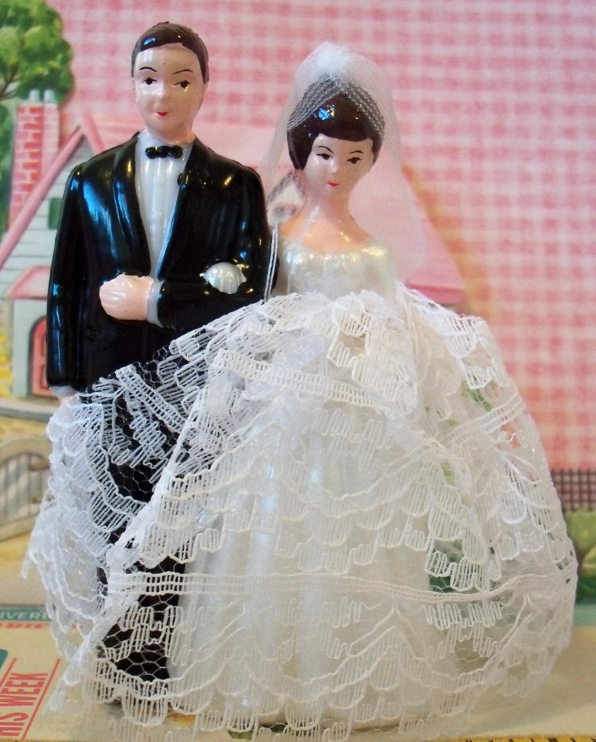 Love is Sweet Sale Vintage Wedding Cake Topper Bride and Groom