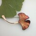 Ginkgo Leaf Pin, Copper, Gold filled, brown, 254mc