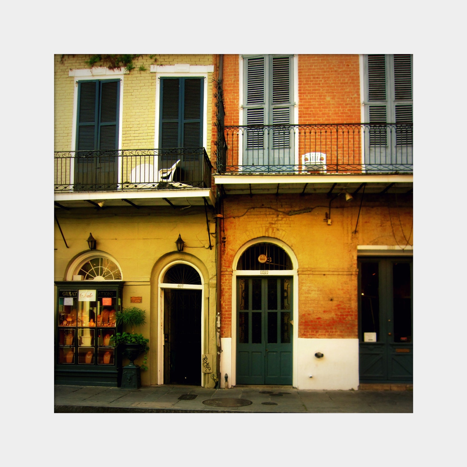 The Quarter: fine art photograph print of architecture in New Orleans French Quarter (windows, doors, and balconies)