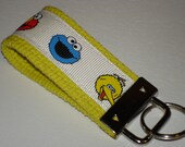 Mini Key Fob    ribbon / fabric on heavy cotton webbing
