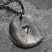 Fingerprint Necklace - Fine Silver Print Charm with Heart in Middle on Sterling Silver Rollo Chain