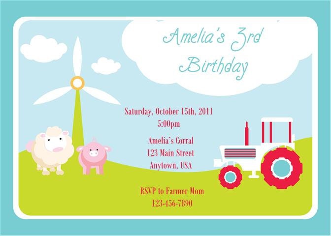Down at the Farm Party Invitations Set of 12