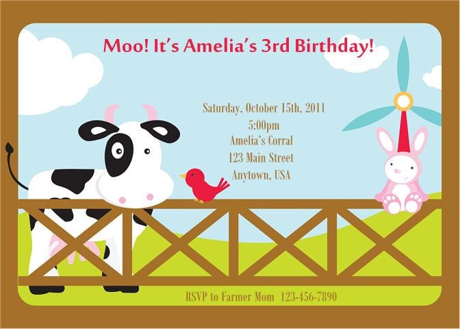Down at the Farm Party Invitations Set of 12
