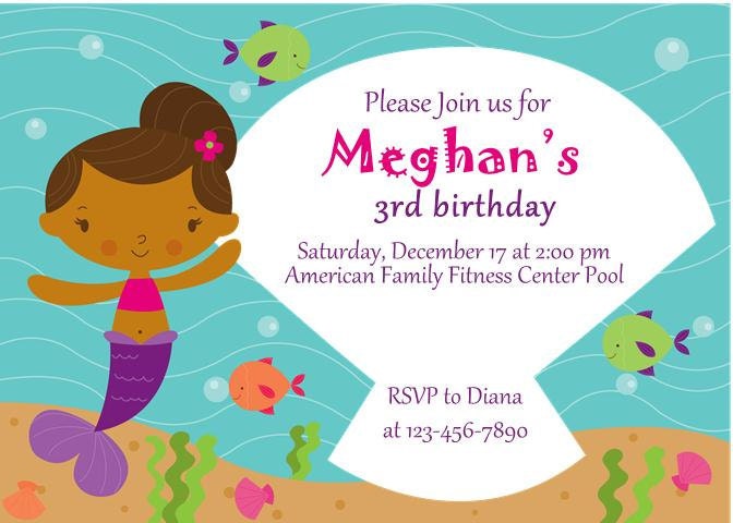 Mermaid Party Invitations Set of 12