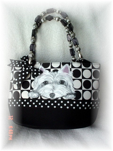 Custom West Highland White Terrier Hand Painted Handbag