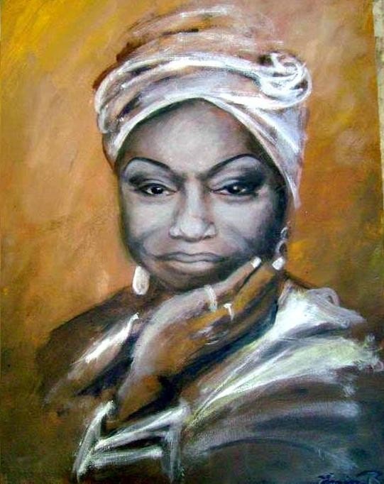 Nina Simone - 14 by 18 Original Acrylic Painting