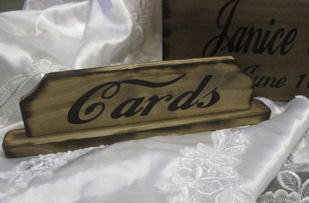 Large Rustic Wedding Card Box Keepsake Chest Handpainted Stained Personalized Custom Wood