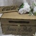 Large Rustic Wedding Card Box Keepsake Chest Handpainted Stained Personalized Custom Wood