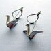 Silver Crane Earrings Cottage Style Shabby Chic Mothers Day Outdoor Bridal Garden