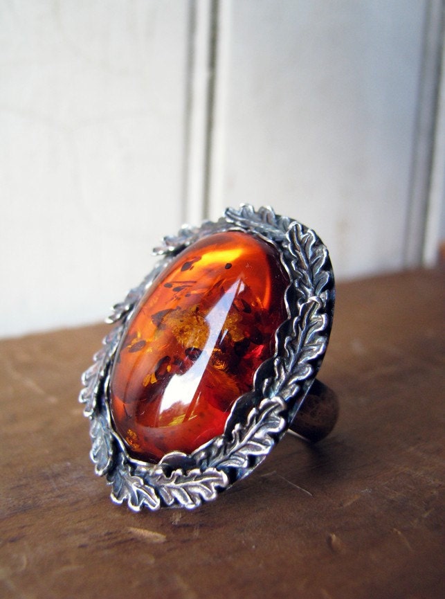 Deep into the Woods- Amber Ring