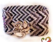 Espiga in the night - Grey and Black Peyote Beads Glass Bracelet