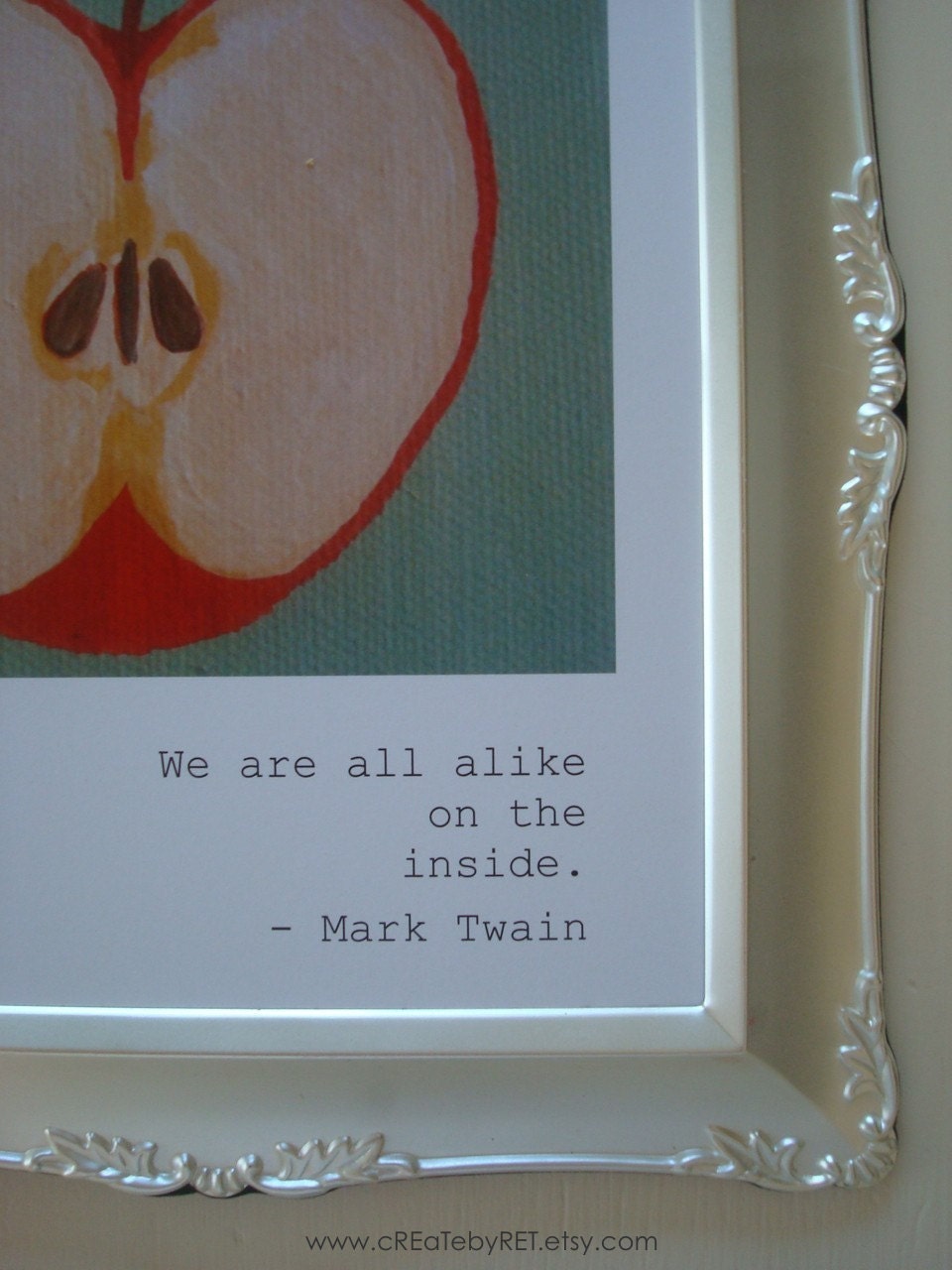 Mark Twain Quote / Apple Print (8.5 x  11)