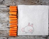 Reusable Snack Bag - Reusable Sandwich Bag - Hand Embroidered - Bunny - Eco Friendly