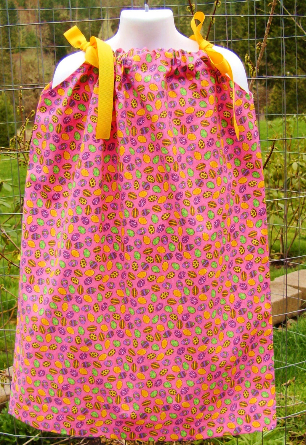 Colorful Easter Jelly Beans Pillowcase Dress Girls 4 5 6