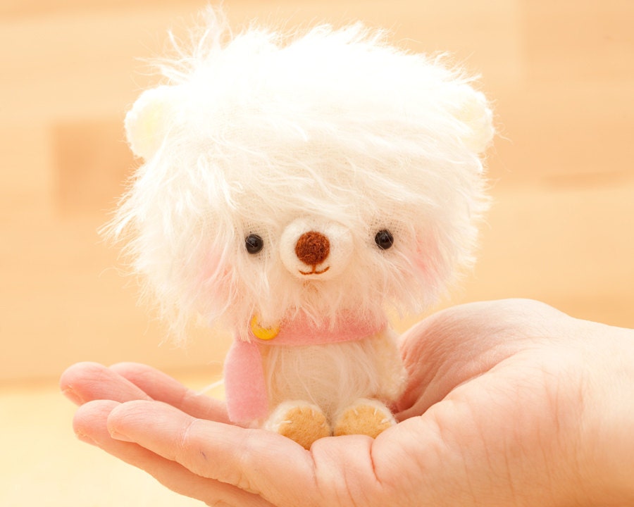 Amigurumi bear in pink plush toy - made to order - Happy Pinu -