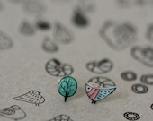 Little Bird Little Tree - Earring Studs - Sterling Silver