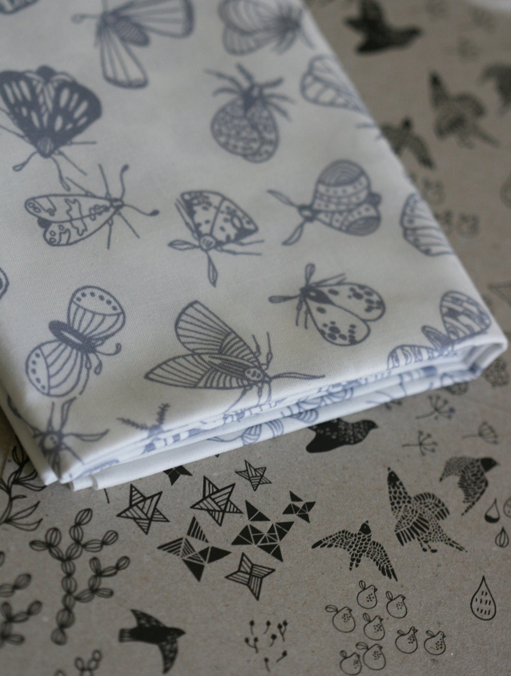 Moth Fabric - Grey - Half Yard